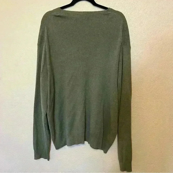Polo Ralph Lauren Olive Green V-Neck Pima Cotton Long Sleeve Sweater Men's XXL - Picture 7 of 14